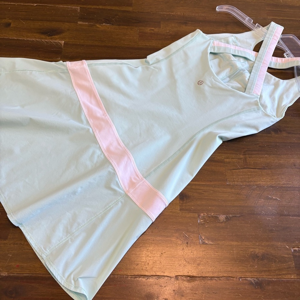 Lululemon Hot Hitter Dress Aquamarine Mint Tennis Active Criss Cross Back XS 0 - Picture 5 of 10